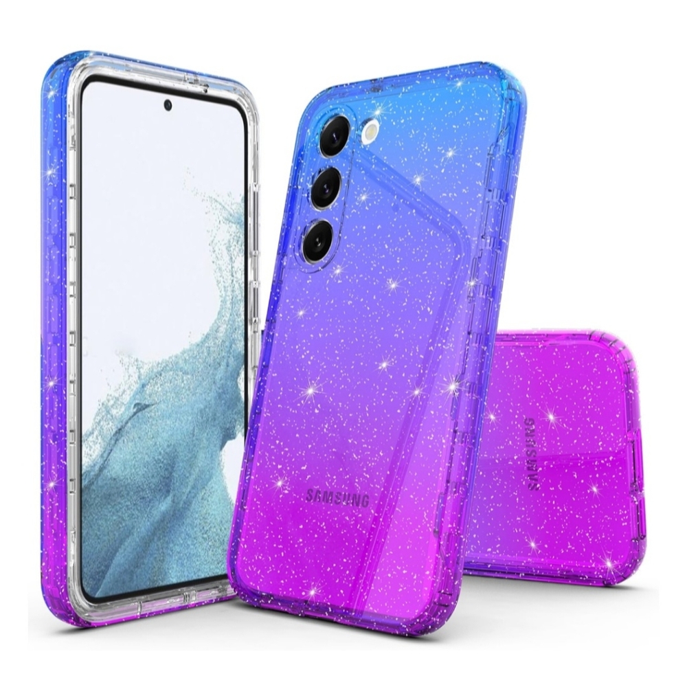 Samsung Galaxy S23 Case - NEW Blue & Purple Clear Glitter